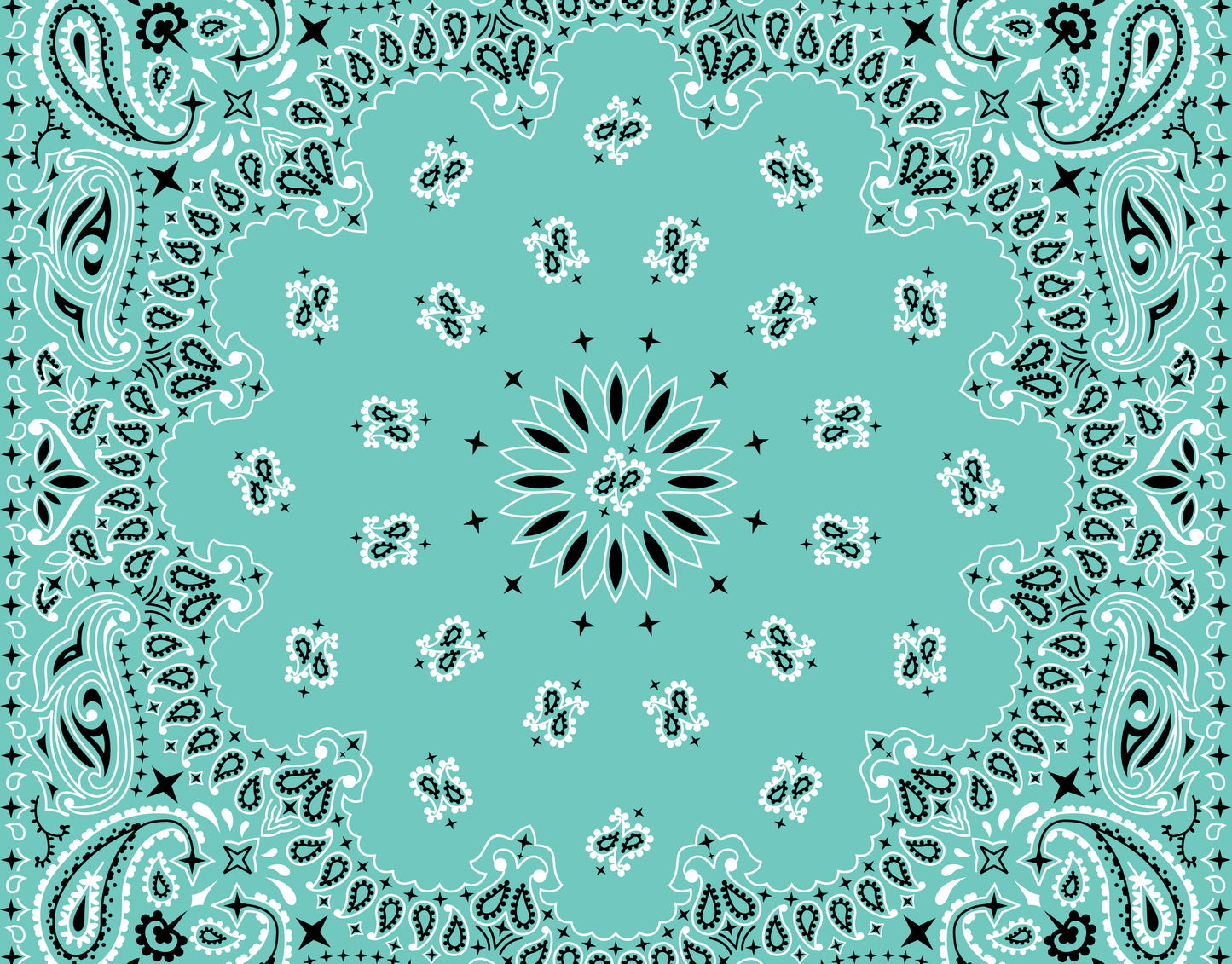 Turquoise Bandana Pattern Sneakal Sheet